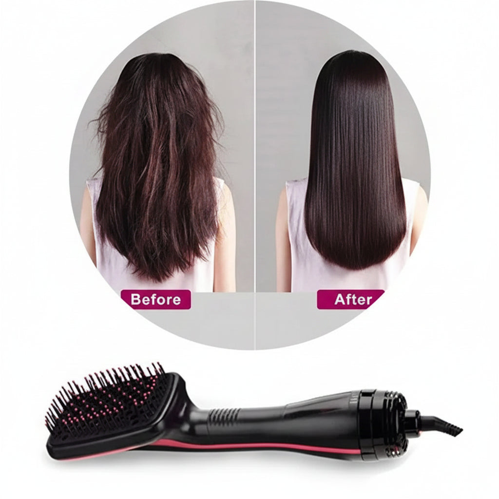 New Arrival 2 in 1 Multifunctional Hot Air Brush Comb Straightener Tangle-Free Hair Dryer Brush