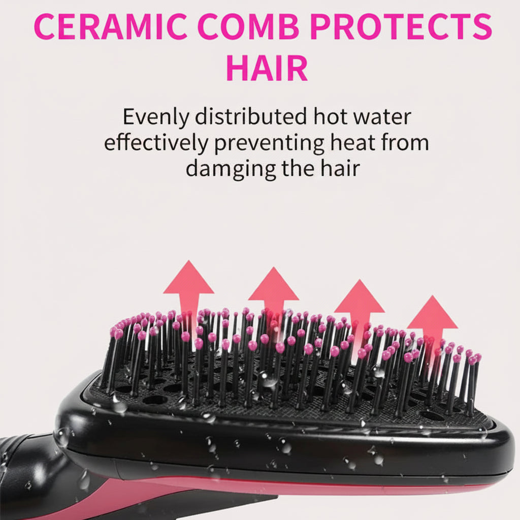 New Arrival 2 in 1 Multifunctional Hot Air Brush Comb Straightener Tangle-Free Hair Dryer Brush